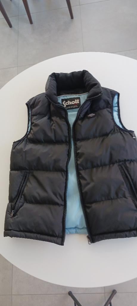 SCHOTT gemêleerde mouwloze gewatteerde jas maat S NIEUW, Kleding | Dames, Ophalen, Autre, Blauw, Nieuw