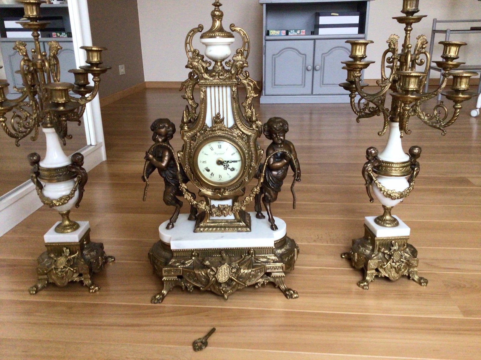 Belle garniture de cheminée, Antiquités & Art, Antiquités | Horloges, Enlèvement