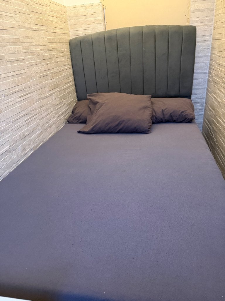 Bed boxspring, Ophalen, Tweepersoons, Zo goed als nieuw, 120 cm