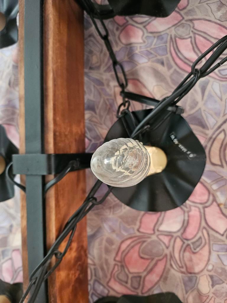 Lampe vintage bois/metal, Enlèvement ou Envoi, Bois