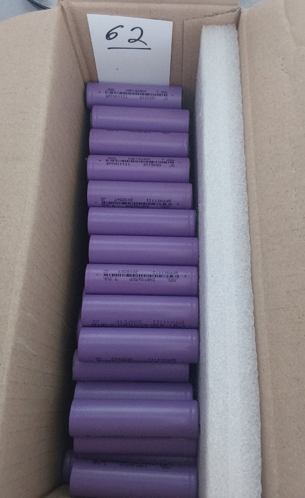 62x Reclaimed JDOL 18650 Li-ion 2000mAh Batterijen, Ophalen, Zo goed als nieuw