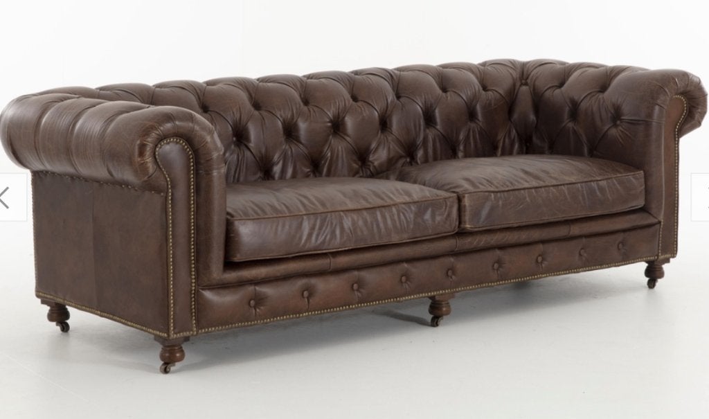 Flamant  EDINBURGH, canapé Chesterfield  3 places, 200 à 250 cm, Chesterfield, Banc droit, Comme neuf
