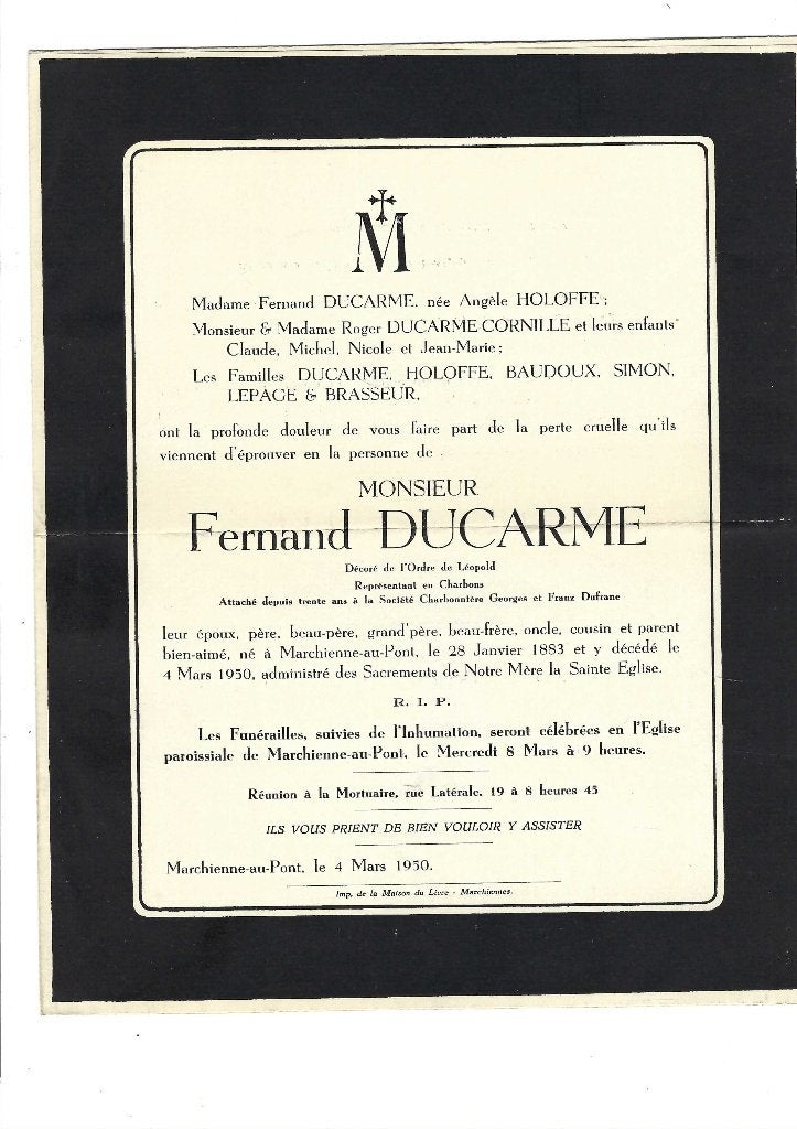 Faire part de décès, Verzenden