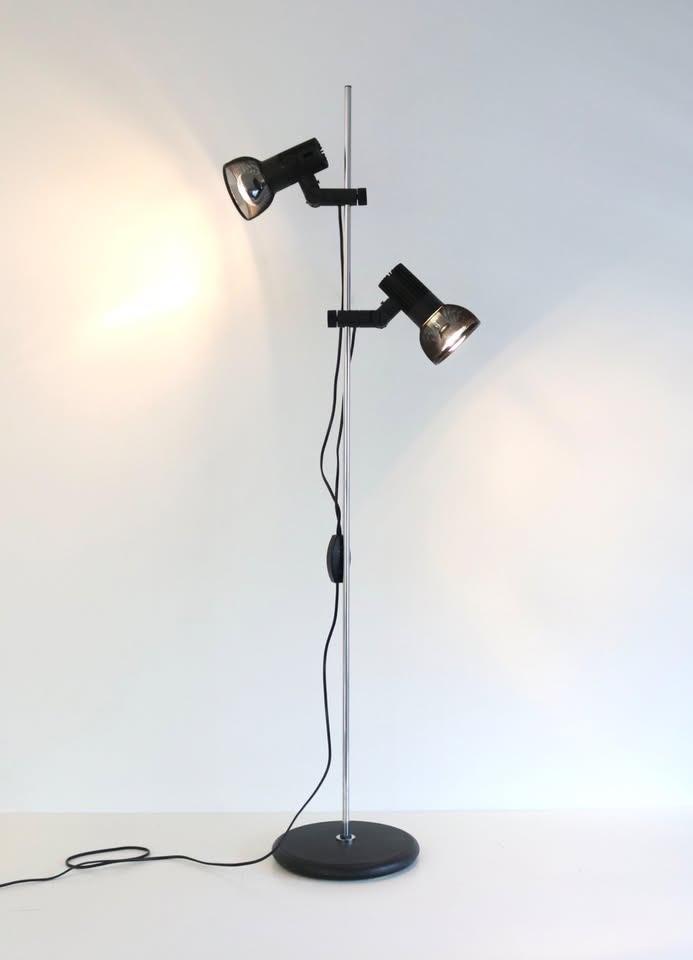 vintage seventies design staande lamp, Huis en Inrichting, Lampen | Vloerlampen, Ophalen, Zo goed als nieuw, Metaal