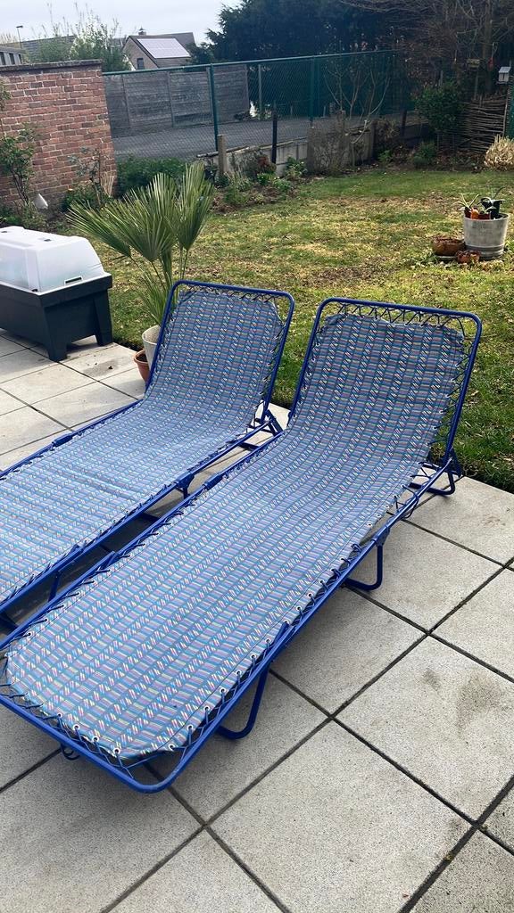 Vintage lafuma ligzetel 2 stuks, Tuin en Terras, Ophalen, Gebruikt