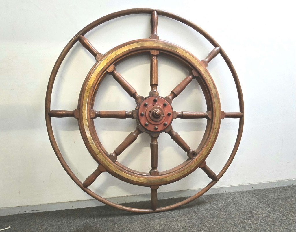 Scheepsroer uit oud vrachtschip stuurwiel 125cm, Collections, Marine, Niet ingevuld, Enlèvement ou Envoi, Niet ingevuld, Bateau à moteur ou Voilier