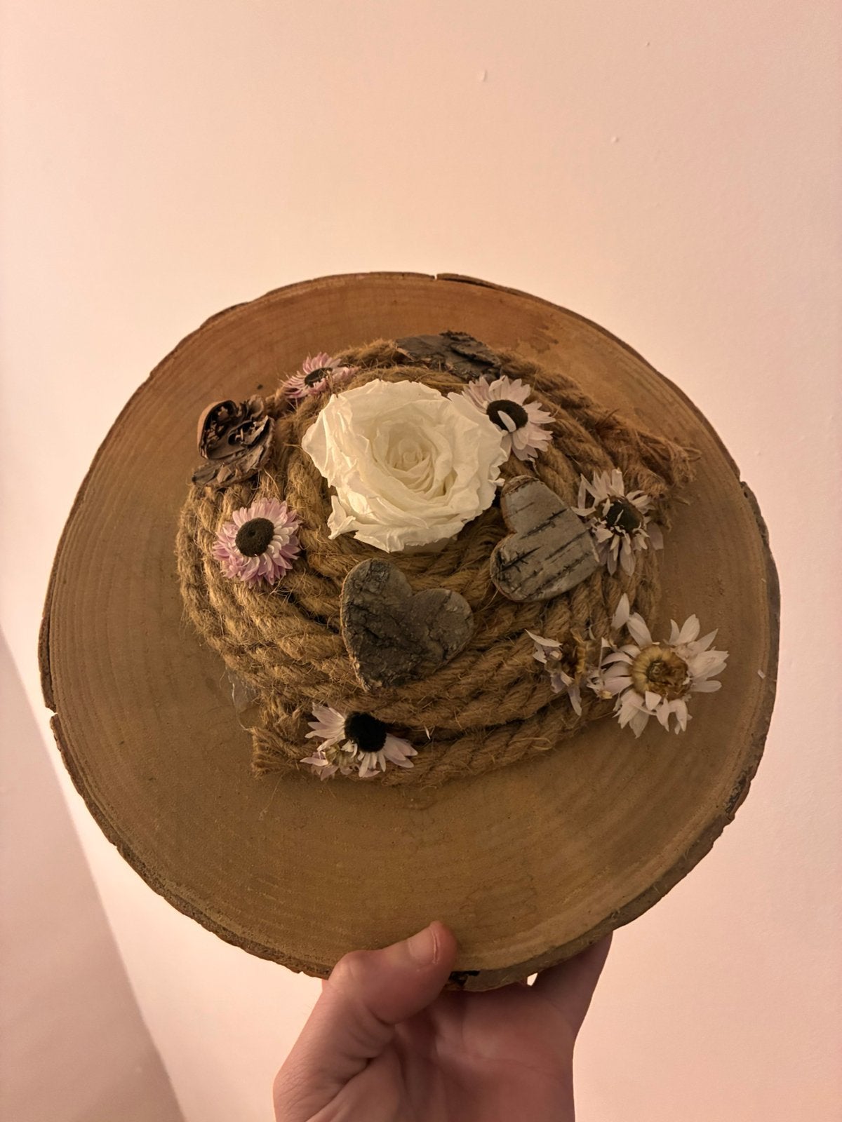 Montage rose éternel et fleurs séchées, Enlèvement, Neuf, 10 cm ou plus, Rose
