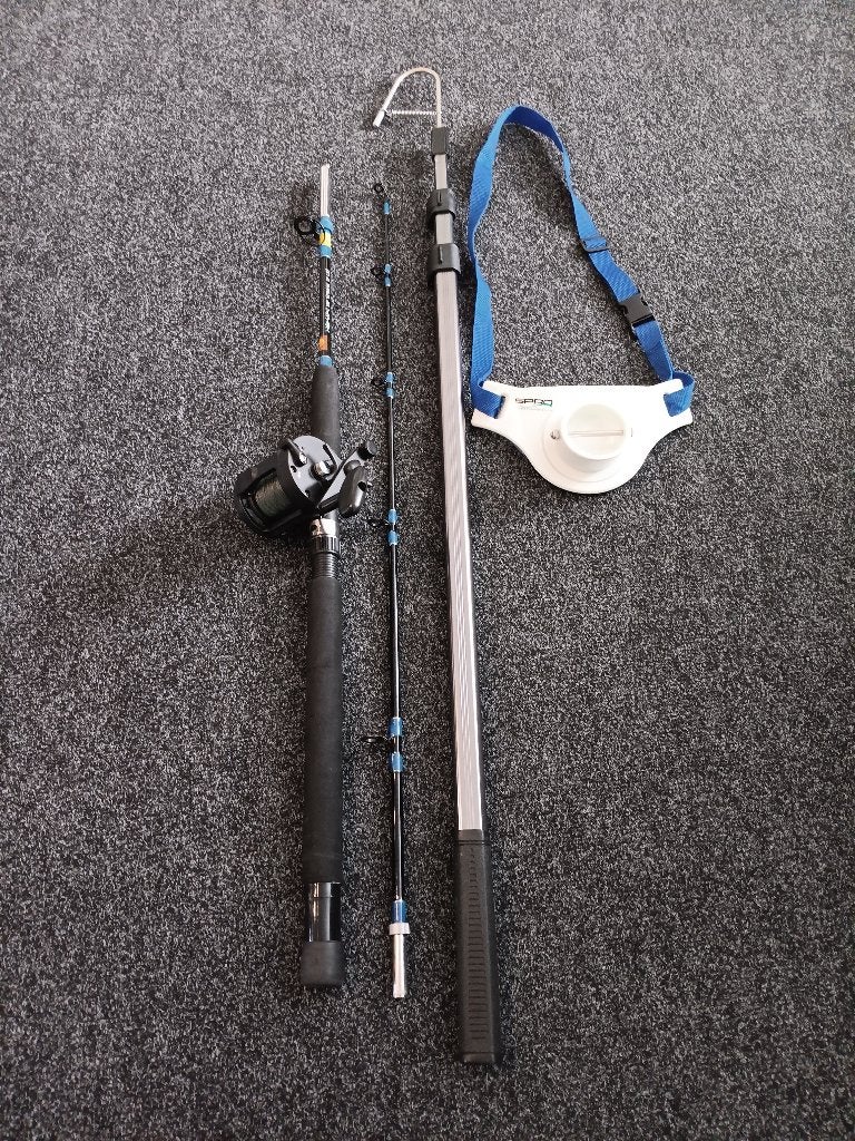 boothengel met reel en toebehoren (voor het zware werk !!), Ophalen of Verzenden, Zo goed als nieuw, Complete set