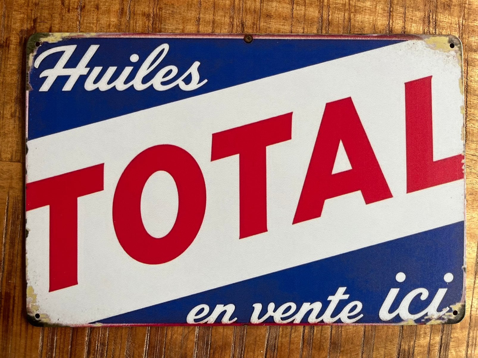 Plaque metallique Total huiles, Enlèvement ou Envoi