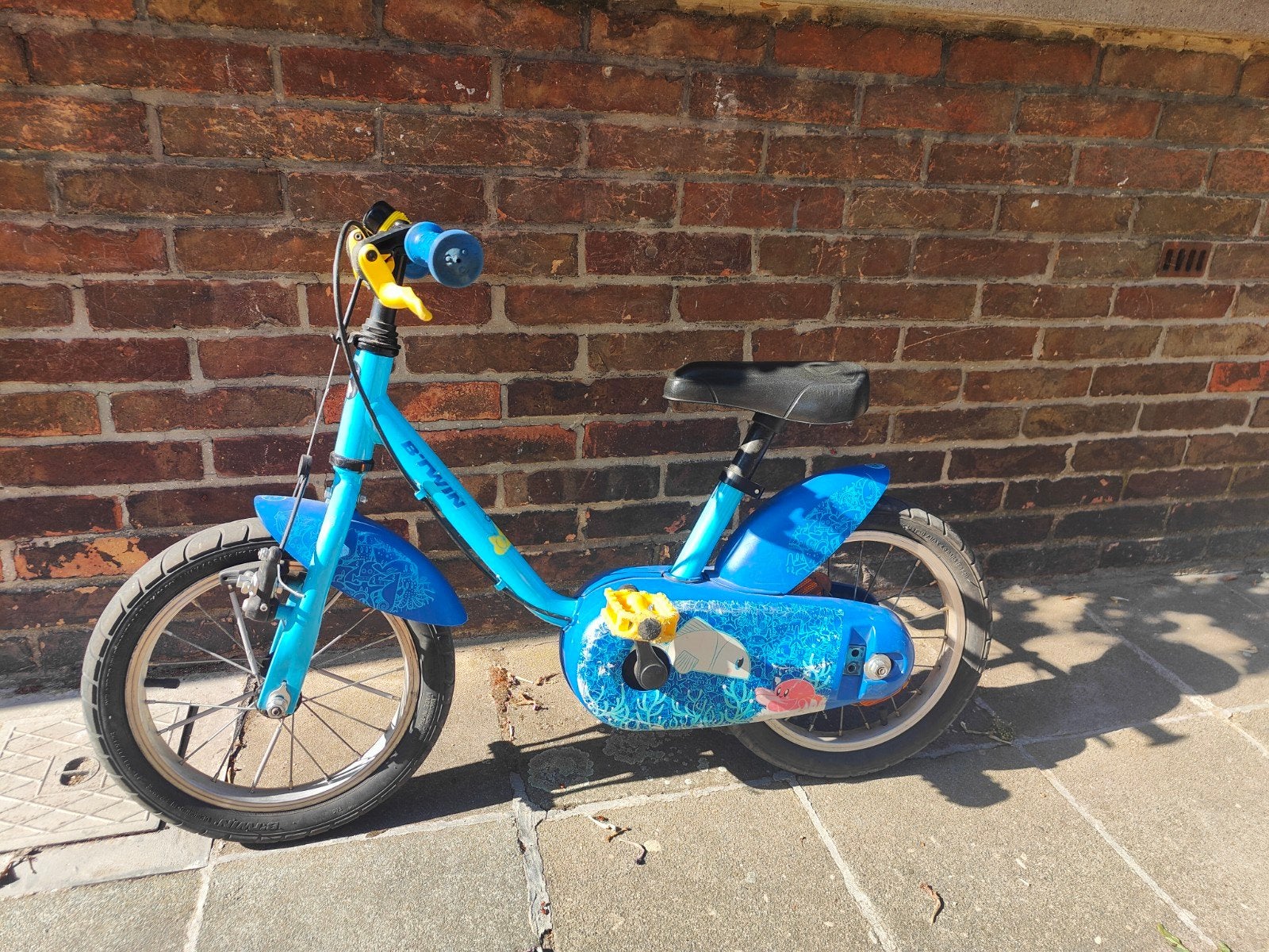 kinderfiets 14inch van Decathlon, Ophalen, Zijwieltjes, Gebruikt, Velgrem