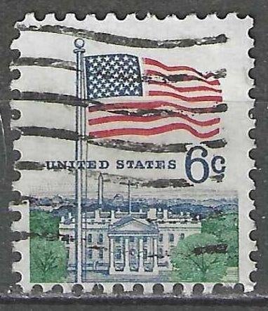 USA 1970 - Yvert 896 - Witte Huis en vlag - 6 c. (ST), Verzenden, Gestempeld