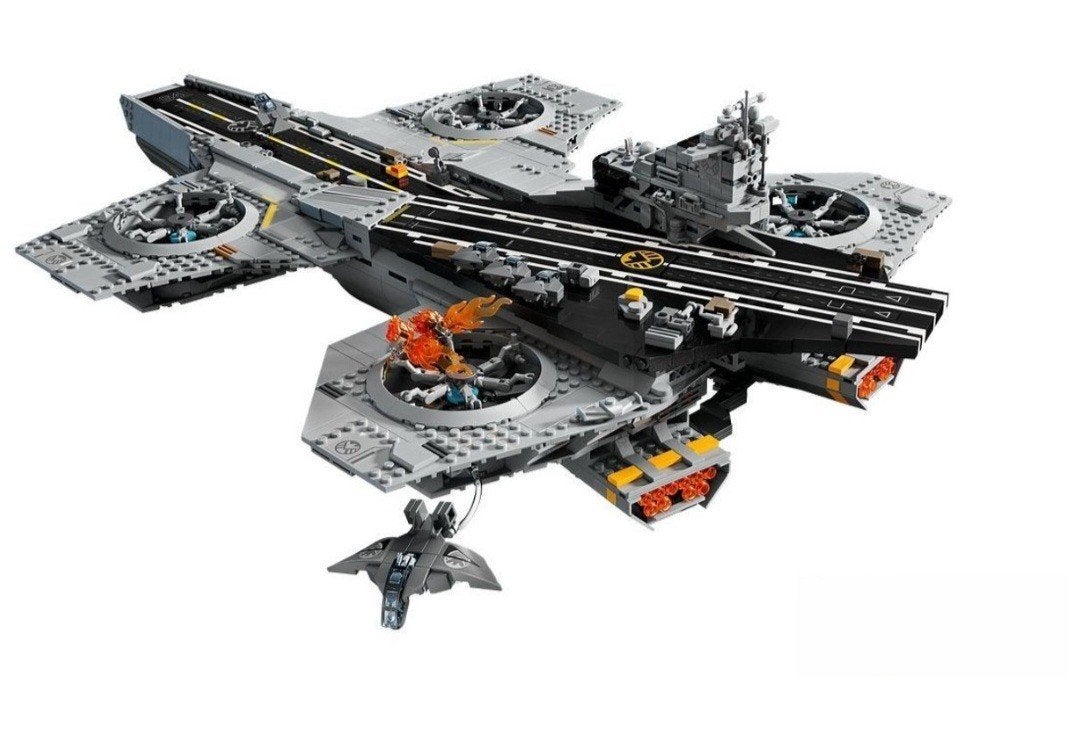 Grote bouwset – vliegtuigschip met minifiguren, Kinderen en Baby's, Speelgoed | Duplo en Lego, Marvel, Nieuw, Ophalen of Verzenden