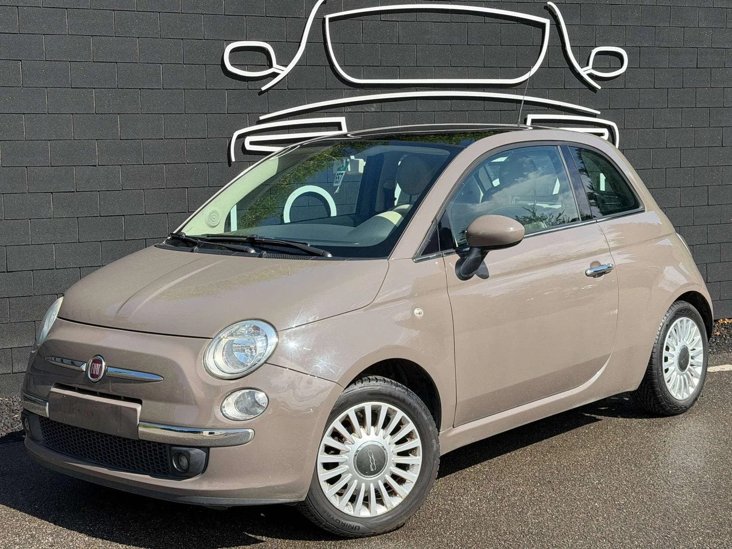 Fiat 500 1.2i*81 287 KM *AIRCO+TOIT PANO+JANTES+EURO 4, Autos, Fiat, Euro 5, Achat, Beige, Entreprise
