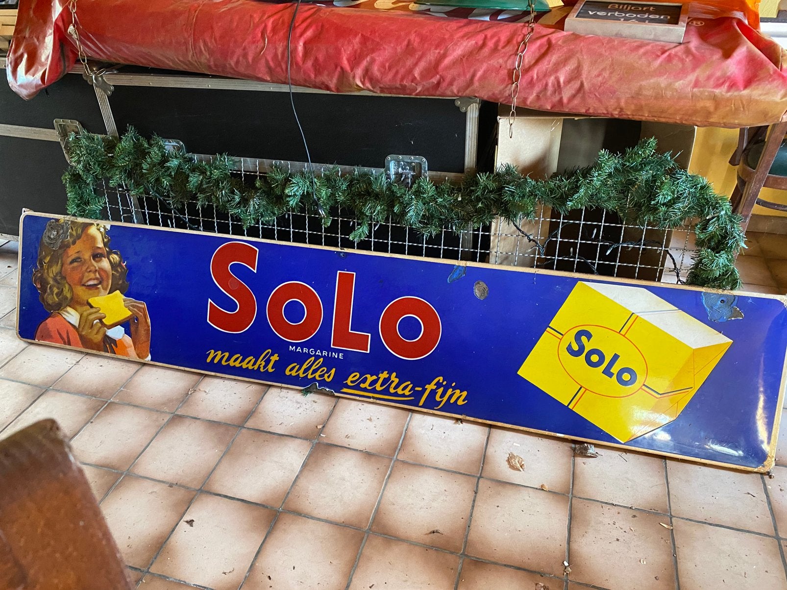 Reclamebord Solo, Ophalen, Gebruikt, Reclamebord