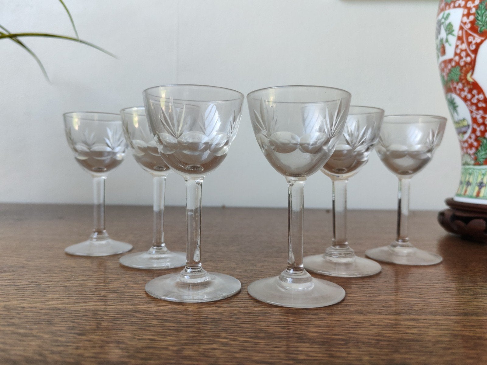Lot de 6 verres art déco a gouttes en cristal, Collections, Verres & Petits Verres