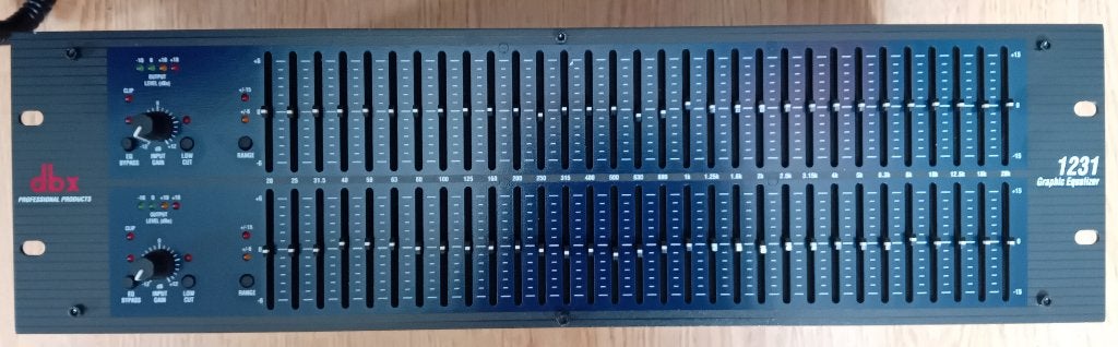 DBX 1231 dubbele grafische equalizer, Audio, Tv en Foto, Professionele apparaten, Ophalen of Verzenden, Gebruikt, Audio