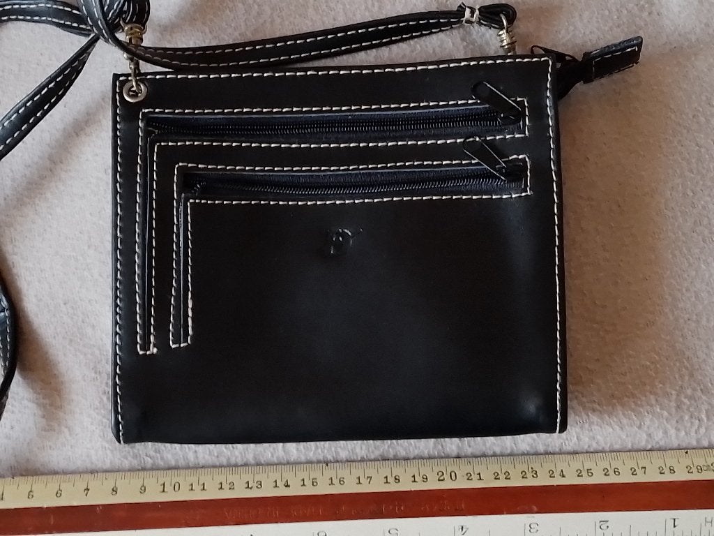 handtas vintage retro zwart leder vintage, Handtassen en Accessoires, Tassen | Damestassen, Ophalen of Verzenden, Zo goed als nieuw