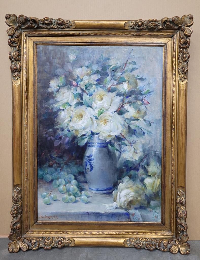 Pol DE LAMPER, witte rozen, Antiek en Kunst, Ophalen of Verzenden