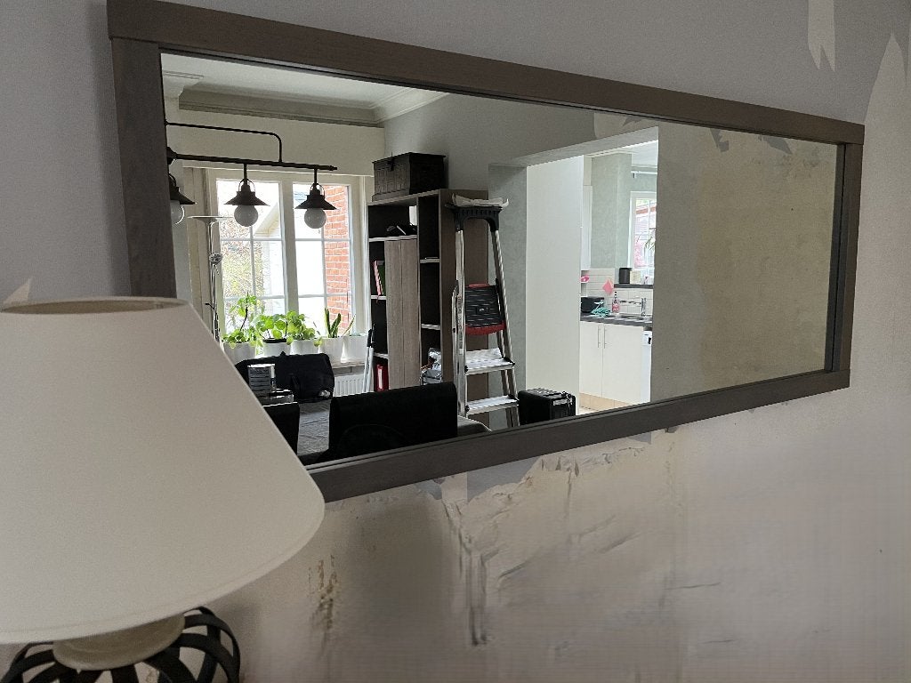 Massieve eiken wandspiegel 70x180 - Karel Mintjens, 125 cm ou plus, Moins de 100 cm, Comme neuf, Enlèvement