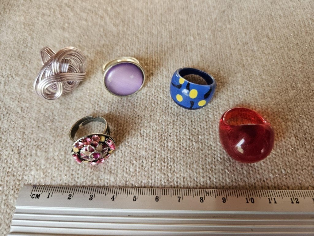 Lot de 5 grosses bagues, Enlèvement ou Envoi, Utilisé, Femme