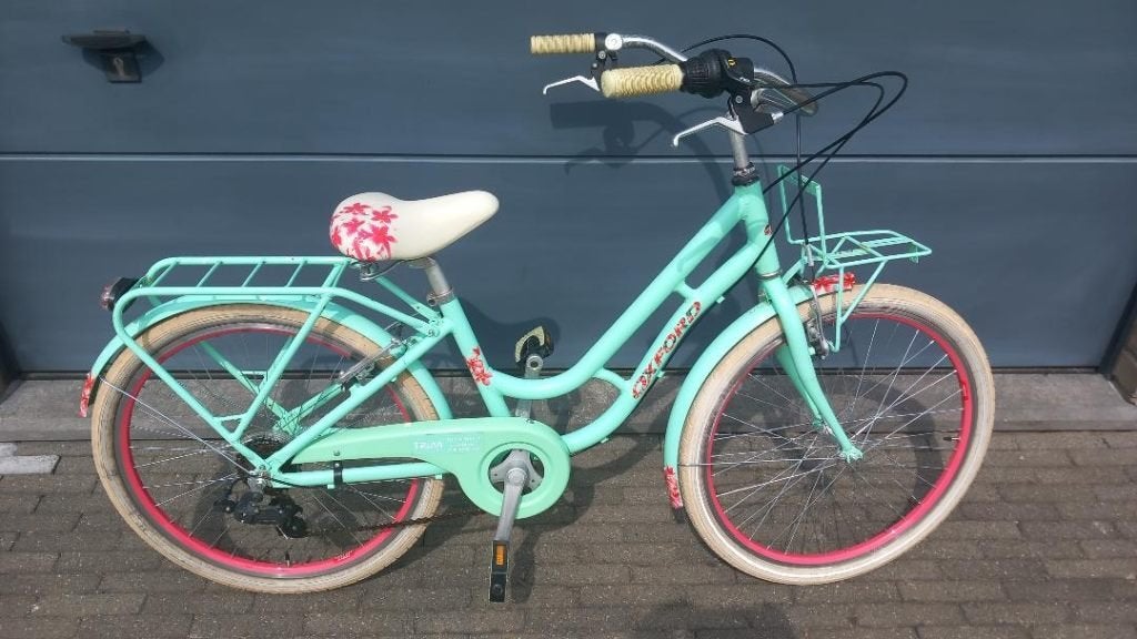 groene meisjesfiets, Ophalen, Velgrem, Handrem, Gebruikt