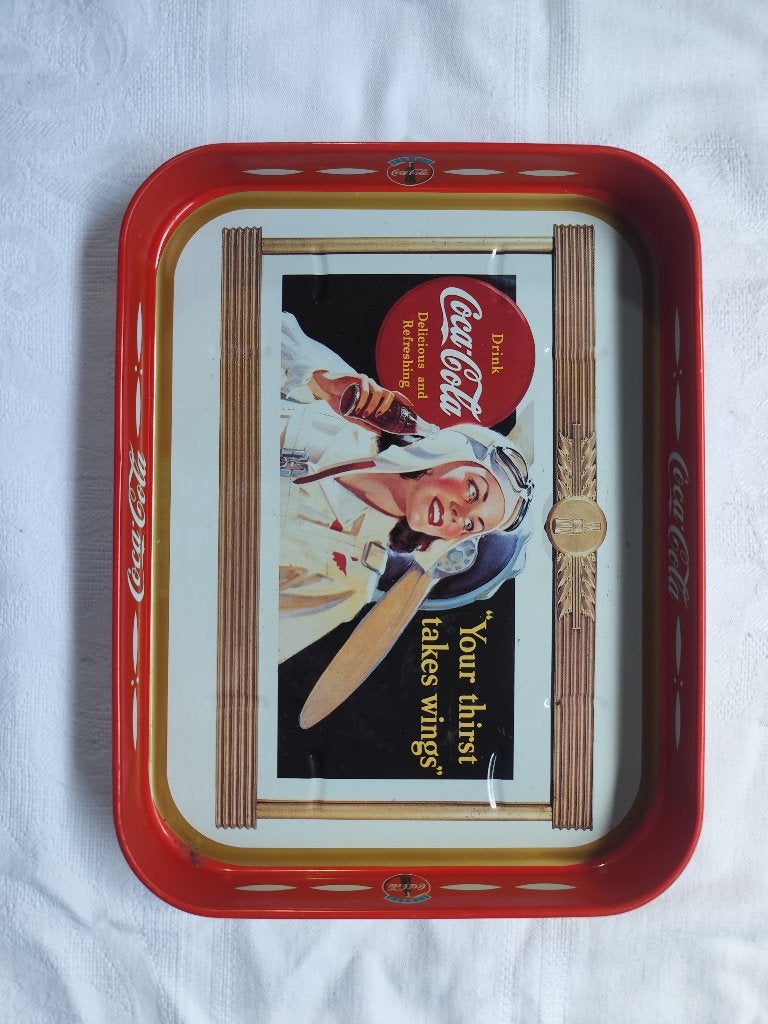 Plateau Vintage Coca-Cola "Your thirst takes wings", Ophalen, Gebruikt, Overige typen