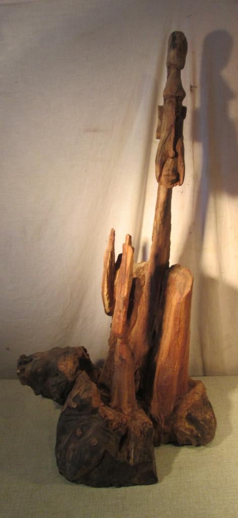 Mooie Grote Houten Kunstwerk - 87cm, Houtsnijwerk, Handgemaakt, Hout, 50 - 100 cm
