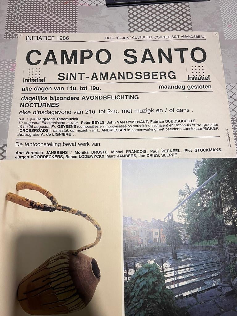 Vintage Poster Initiatief 1986 Campo Santo, Deurposter of groter, Ophalen of Verzenden, Reclame, Rechthoekig Staand