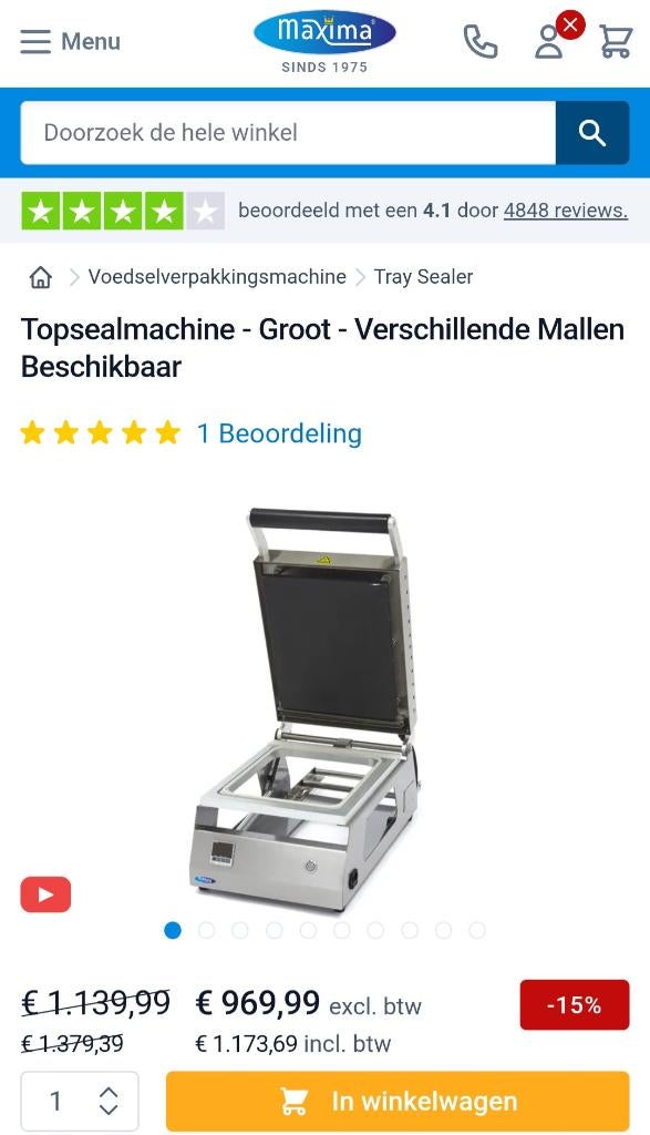 Sealmachine, Ophalen, Nieuw in verpakking, Overige typen