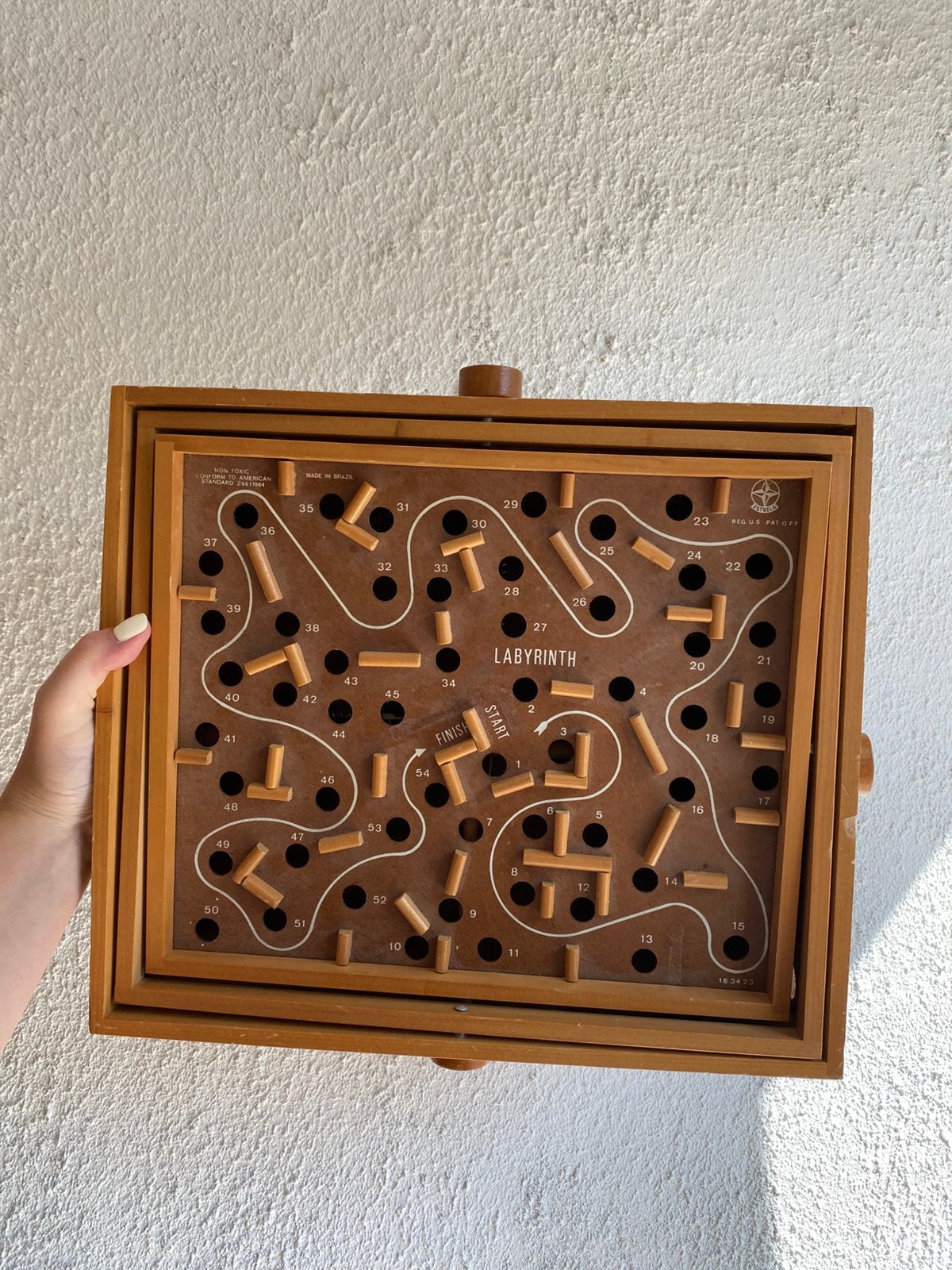 Vintage houten Labyrinth spel – Estrela, Vintage, Ophalen, Zo goed als nieuw