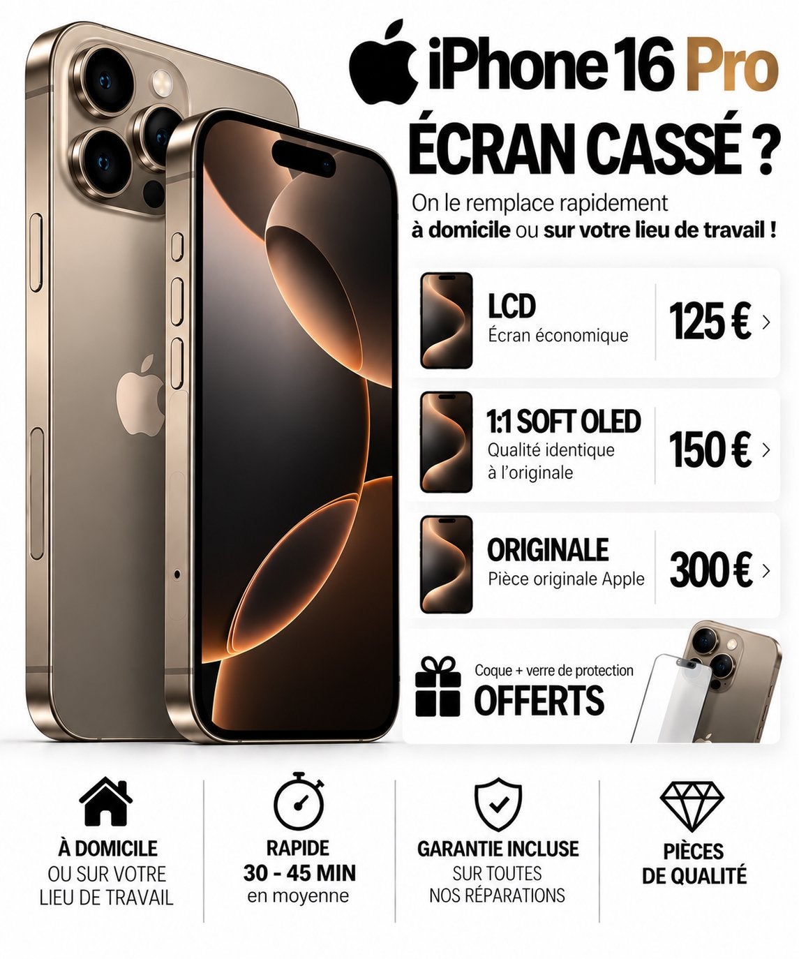 📱 RÉPARATION ÉCRAN iPHONE 16 PRO – BRUXELLES 0466273471 ✅, IPhone 6, Noir, Comme neuf, Enlèvement