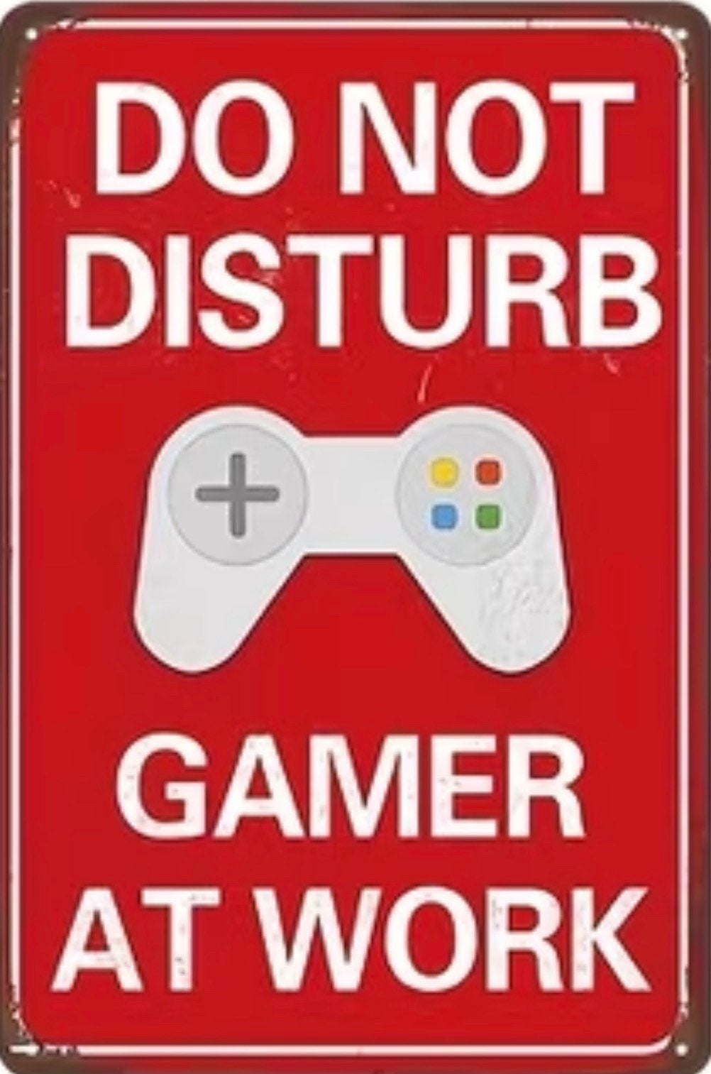 Panneau d'affichage en bois Gamer at Work - Vintage Man Cave, Enlèvement ou Envoi, Neuf, Panneau publicitaire
