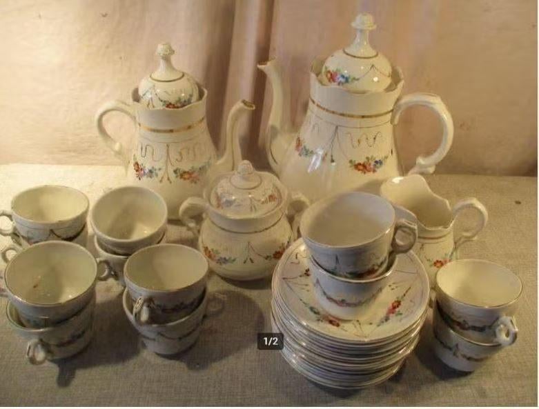 Magnifique ancien service à thé et café de 28 pièces, Antiquités & Art, Enlèvement ou Envoi