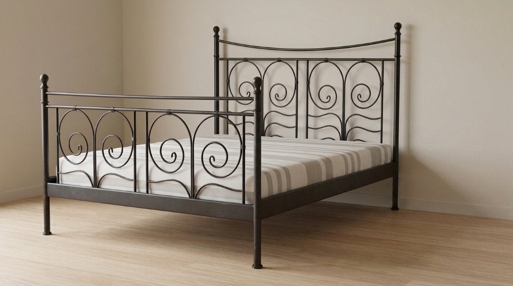 Cadre de lit en métal noir IKEA NORESUND, Maison & Meubles, Chambre à coucher | Lits, Queen size, Enlèvement, Utilisé, 160 cm