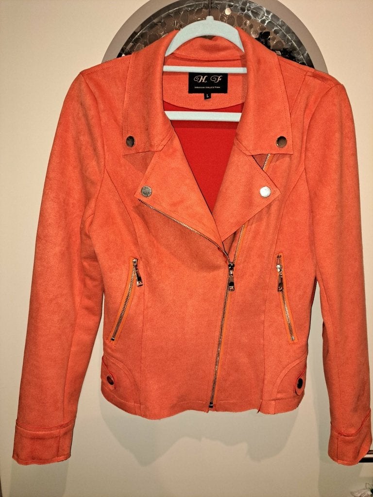 6x Suédine jas, zwart, roze, oranje, blauw, rood, S - M - L, Maat 38/40 (M), Overige kleuren, Ophalen of Verzenden, Zo goed als nieuw