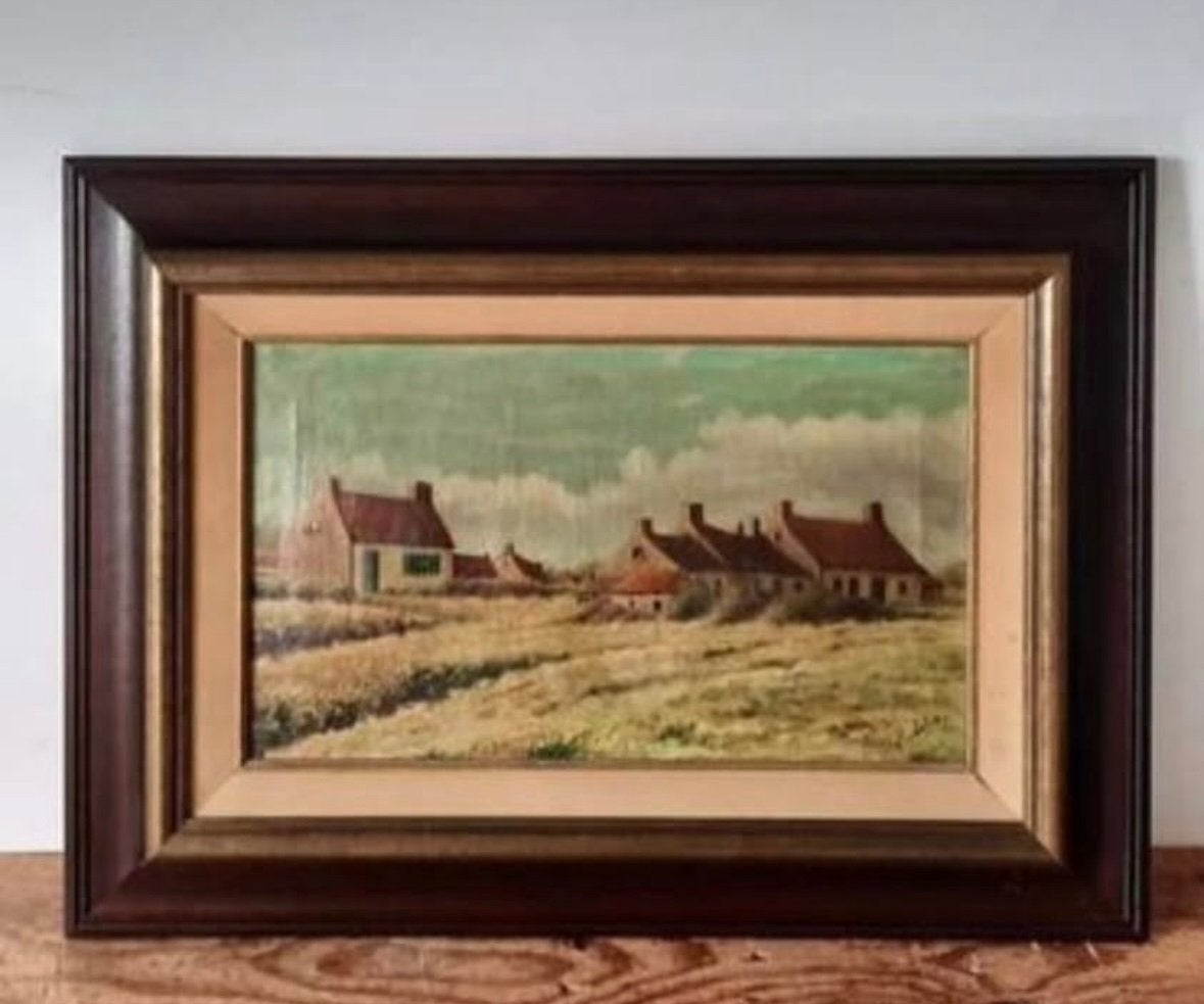 Belle peinture ancienne - Ferme, Enlèvement