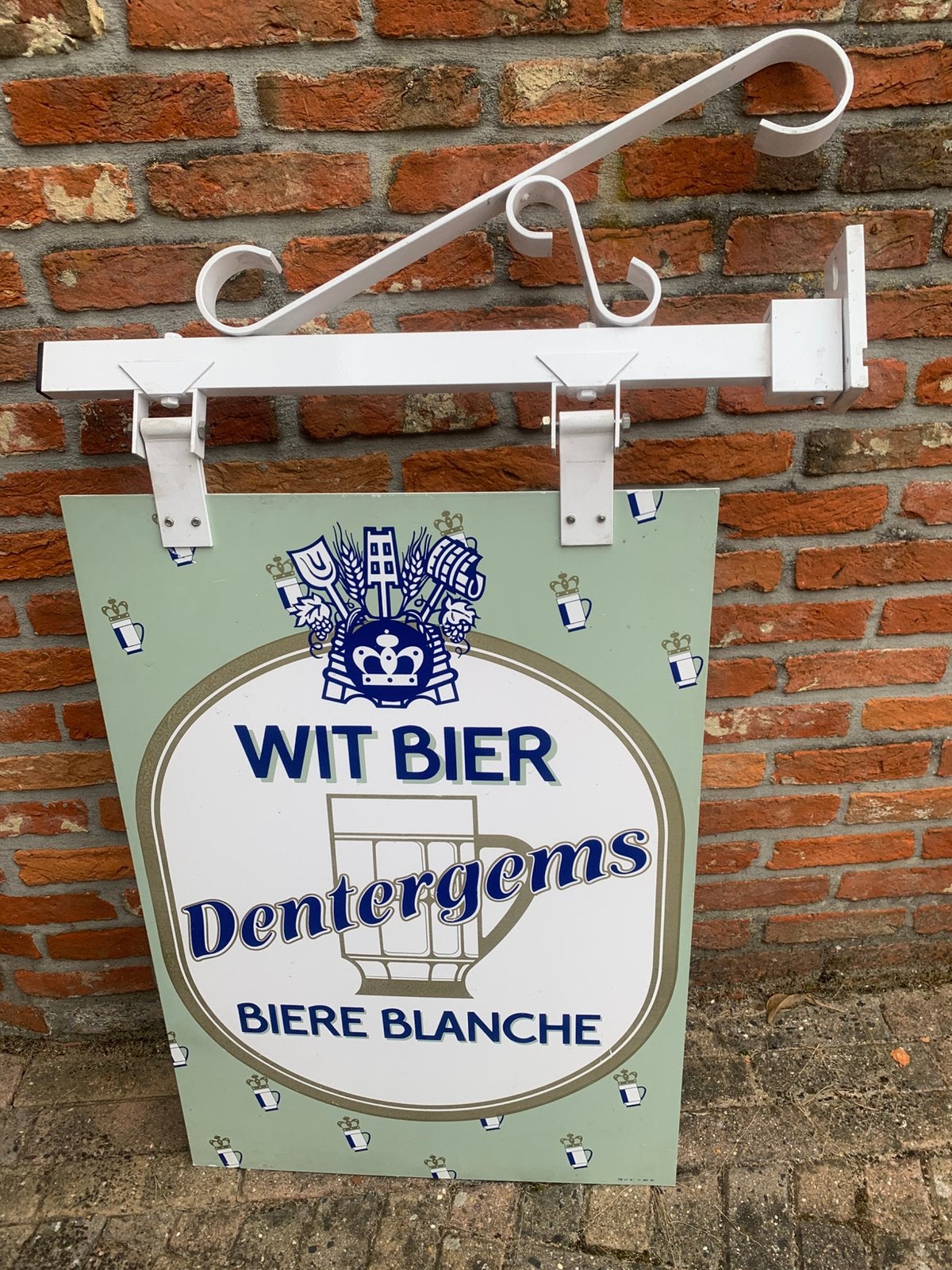 Hangbord dubbelzijdig, Ophalen, Zo goed als nieuw, Reclamebord, Plaat of Schild