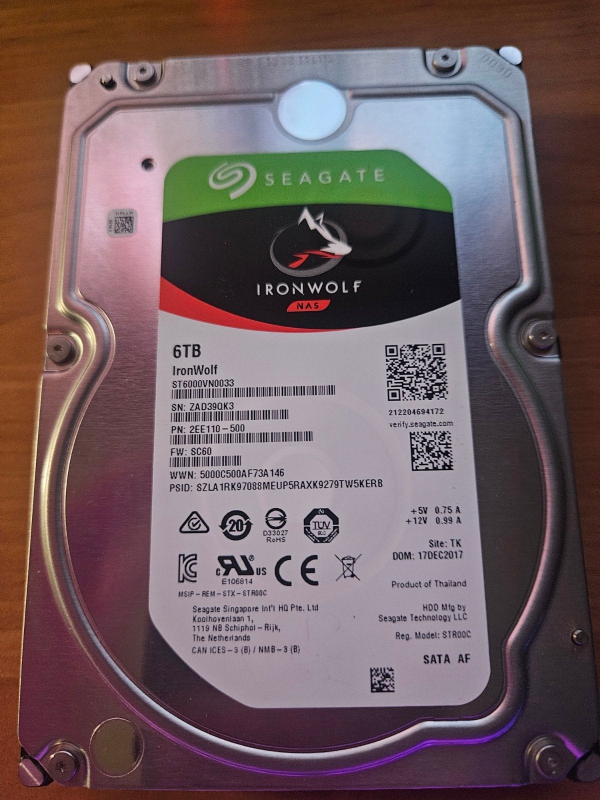 Seagate Ironwolf 6 To, Enlèvement ou Envoi, SATA