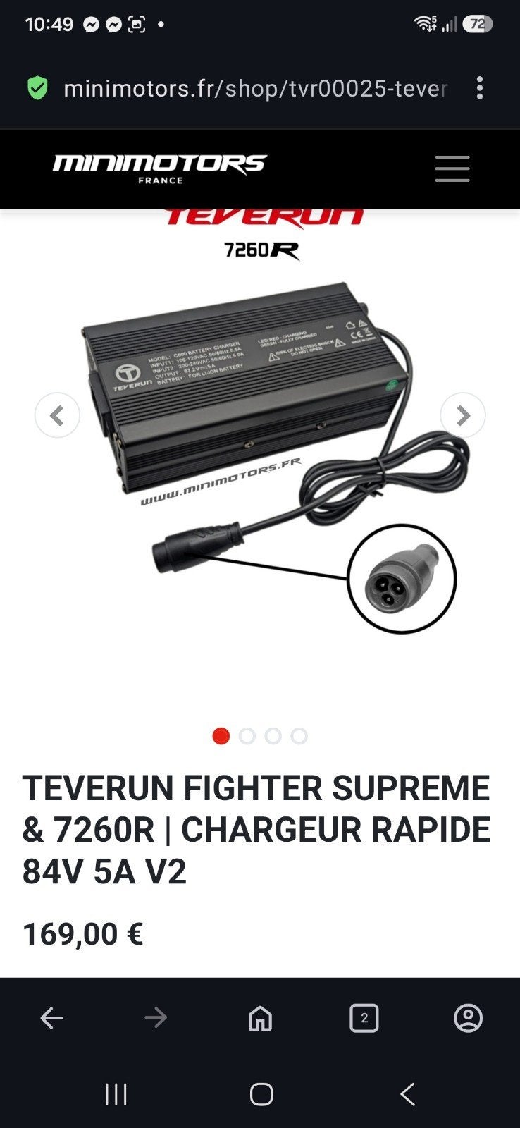 CHARGEUR RAPIDE 84V 5A TEVERUN FIGHTER SUPREME & 7260R