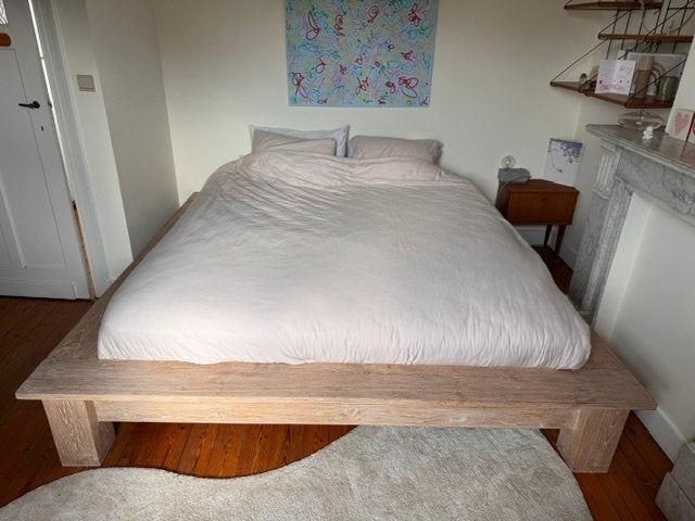 Lit en bois massif importé d'Indonesie, Maison & Meubles, Chambre à coucher | Lits, Bois Massif, Autres dimensions, Beige, Enlèvement
