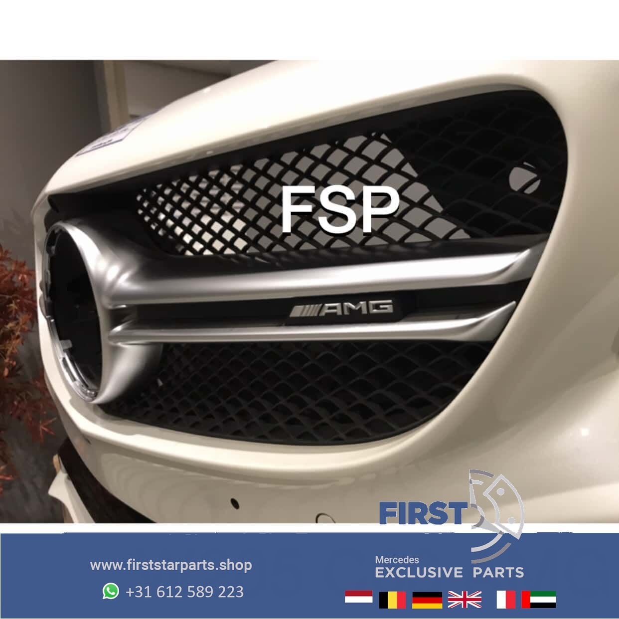 W205 S205 C63 AMG VOORBUMPER Mercedes C Klasse WIT COMPLEET, Utilisé, -, Avant, -