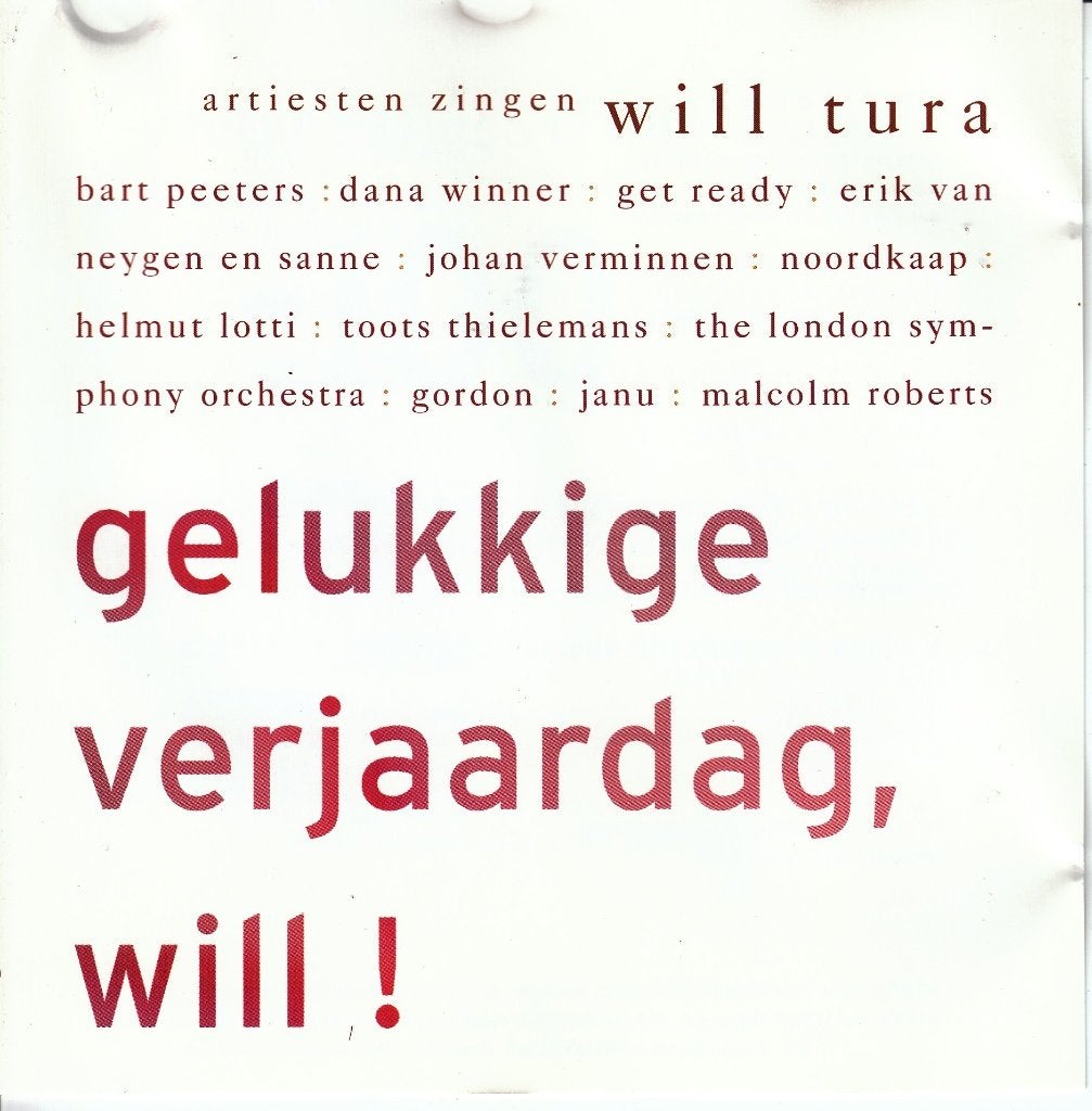 Gelukkige verjaardag Will Tura, CD & DVD, CD | Néerlandophone, Pop, Envoi