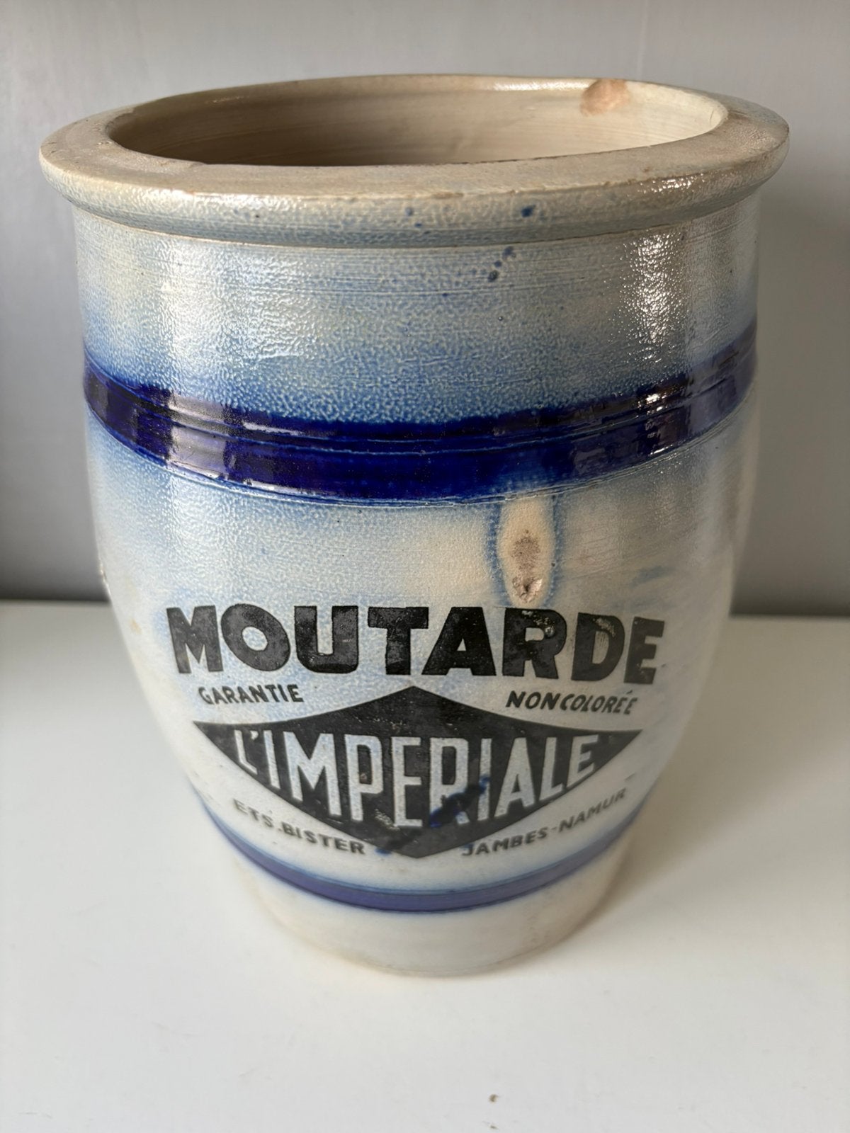 Ancien pot en grès « MOUTARDE L’IMPÉRIALE » (26/19 cm), Antiquités & Art, Enlèvement ou Envoi