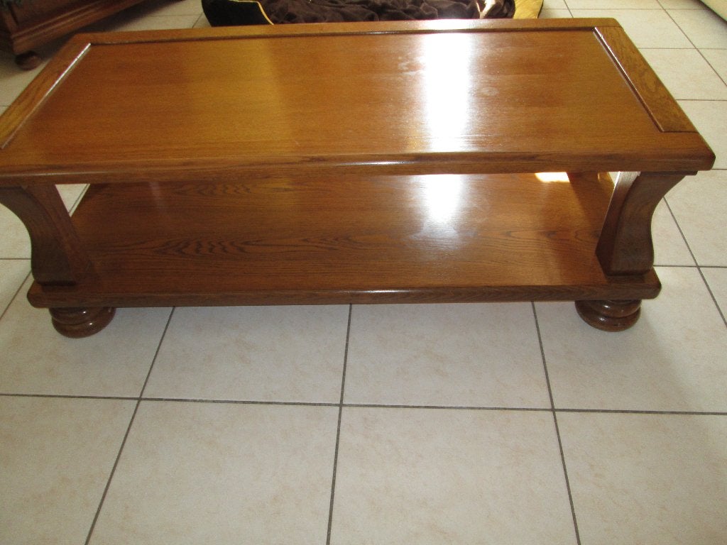 Table de salon en chêne massif., Maison & Meubles, 100 à 150 cm, Ancien - Désign, Enlèvement, Utilisé