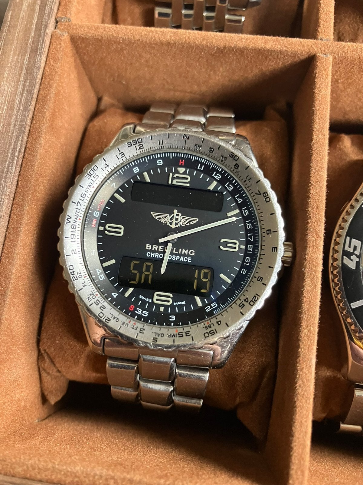 Breitling Chronospace, Bijoux, Sacs & Beauté, Montre-bracelet, Enlèvement ou Envoi, Breitling, Acier