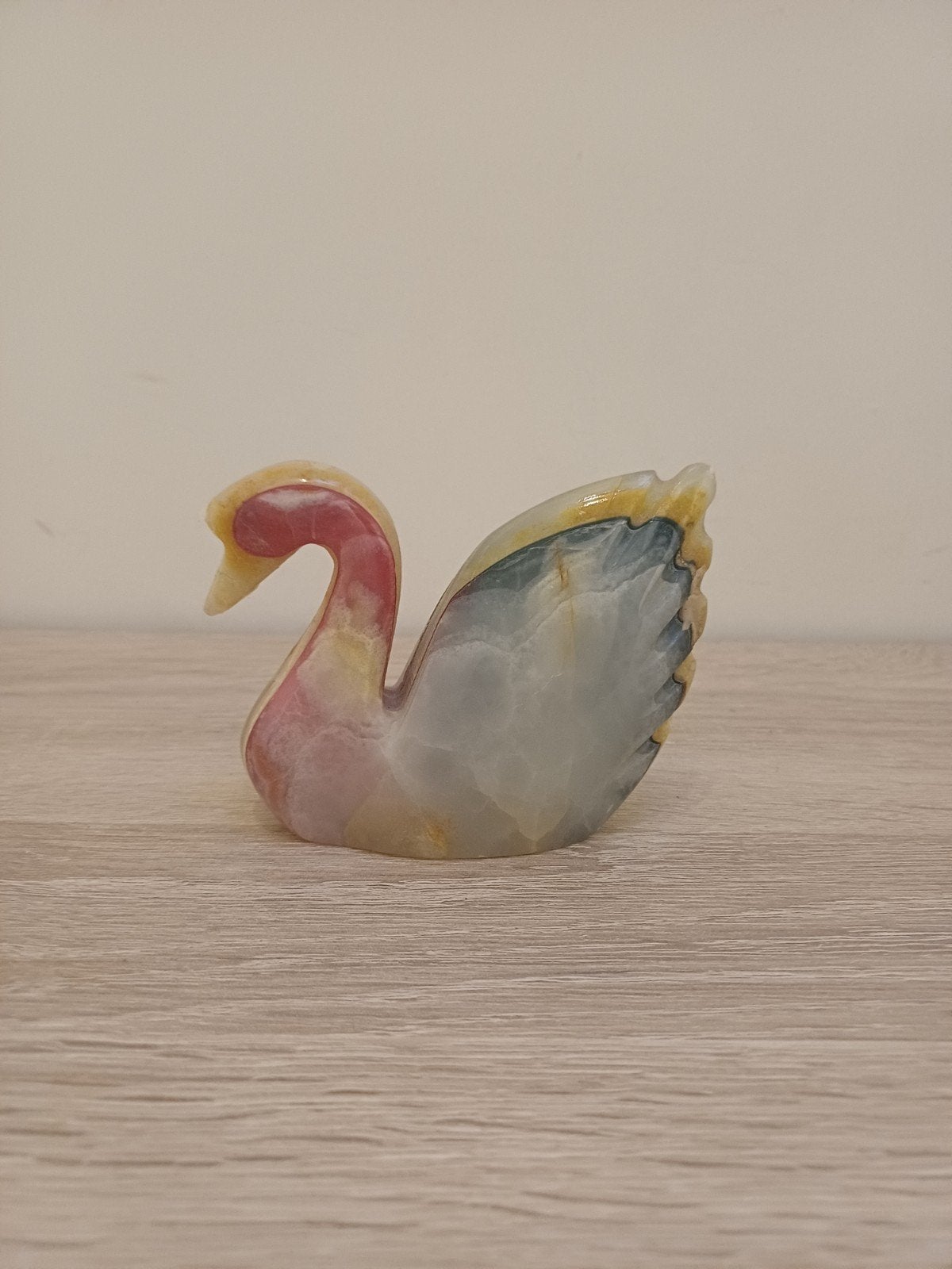 Figurine de cygne vintage en onyx/stéatite, Enlèvement ou Envoi, Comme neuf, Animal