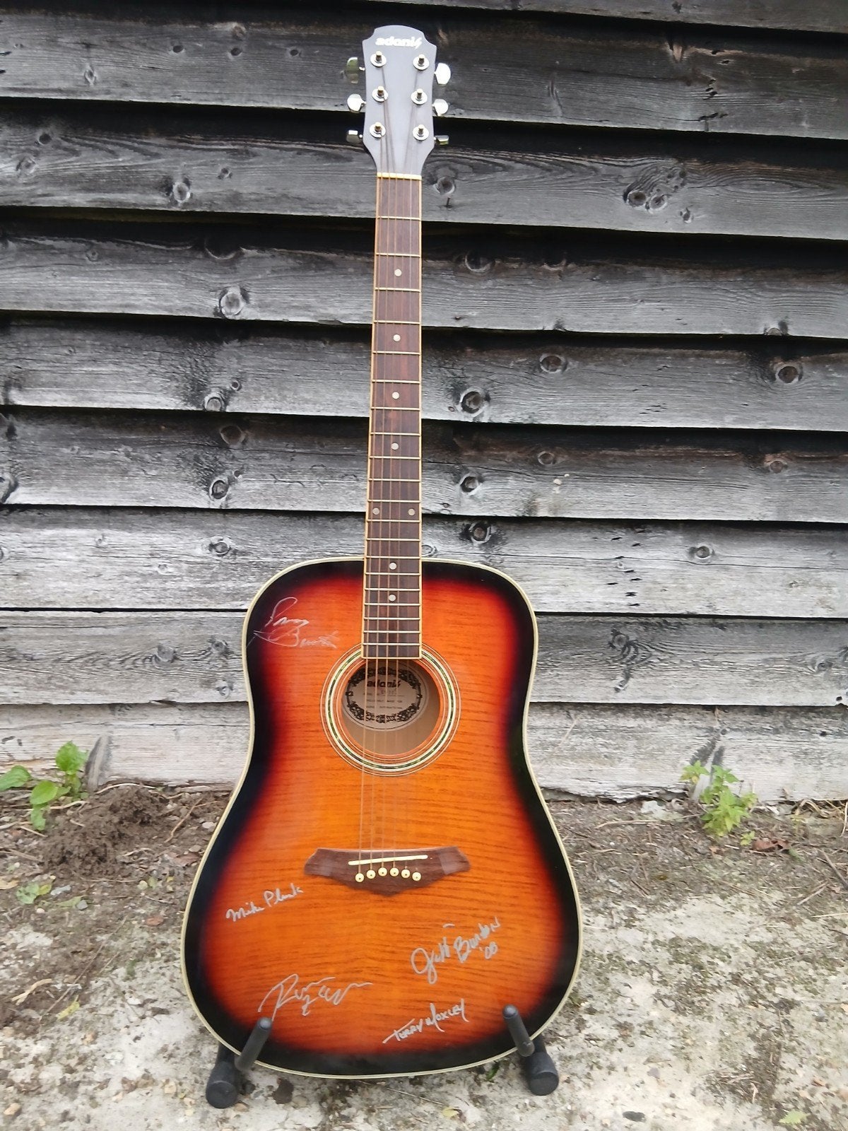 Gitaar met handtekening James Burton -Tcb band Elvis Presley, Ophalen, Zo goed als nieuw, Instrument of Accessoires, Gesigneerd