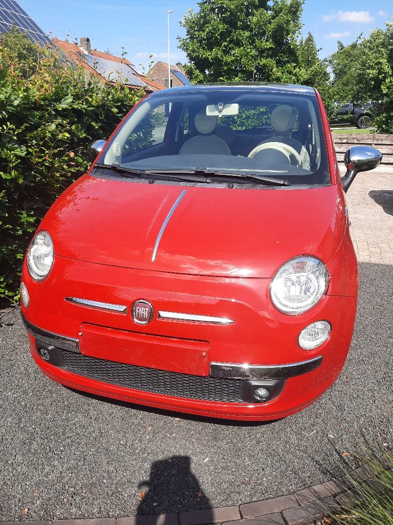 FIAT 500 LOUNGE  ROOD met apart 4 winterbanden, Auto's, Voorwielaandrijving, Stof, Beige, 4 cilinders