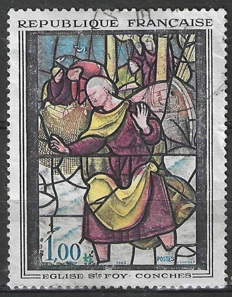 France 1963 - Yvert 1377 - Vitrail à Conches (ST), Envoi, Affranchi