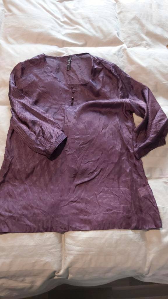 Soya concept, blouse in 100% zijde, mt L, Kleding | Dames, Blouses en Tunieken, Zo goed als nieuw, Maat 42/44 (L), Paars, Ophalen of Verzenden